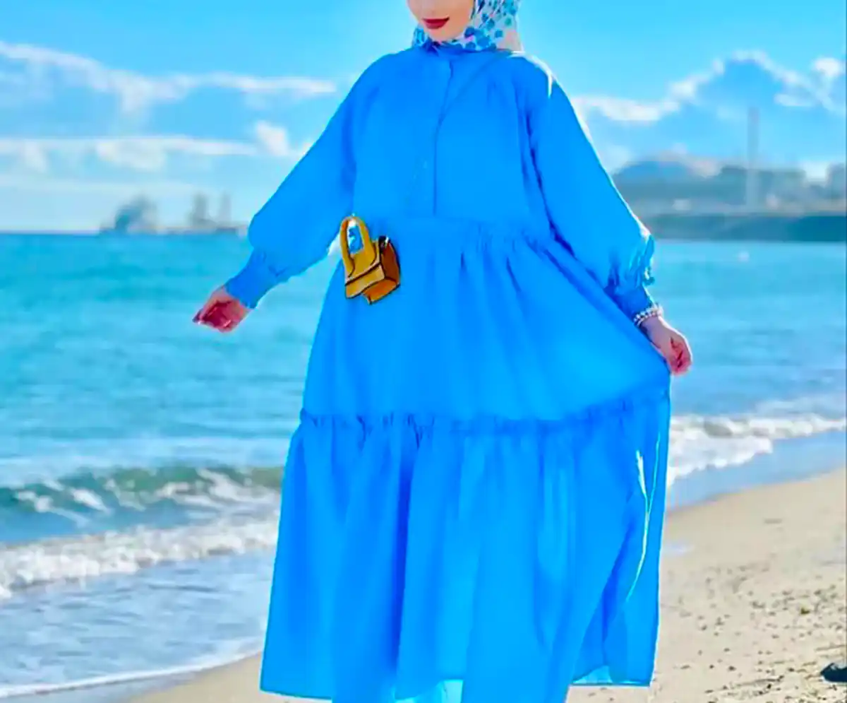 پیراهن ساحلی آبی جدید