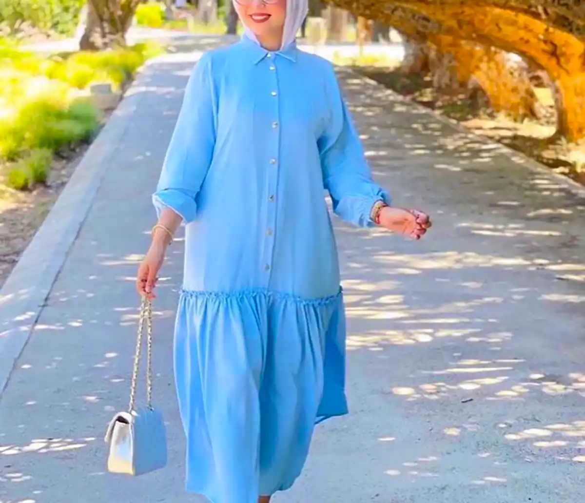 پیراهن ساحلی آبی جدید