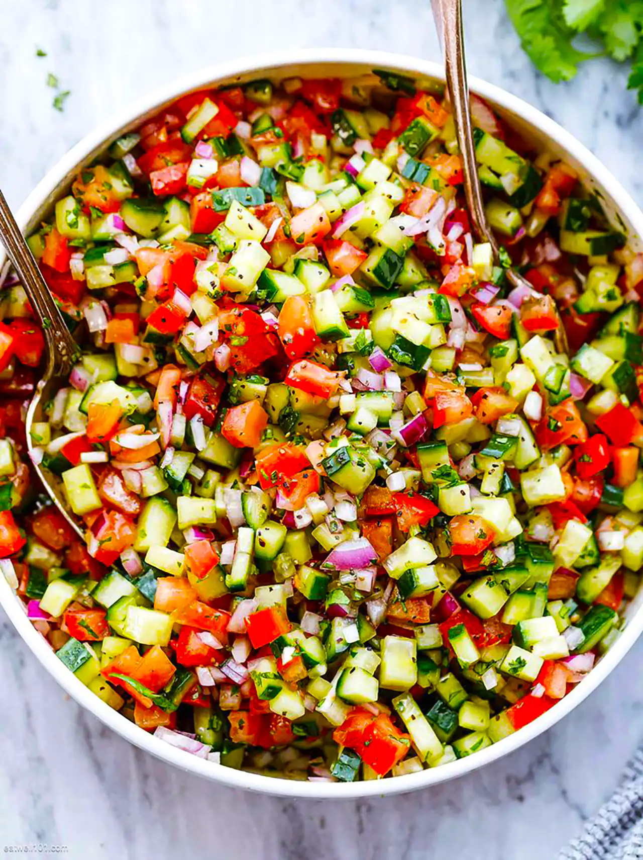 تزئین سالاد شیرازی خوشمزه