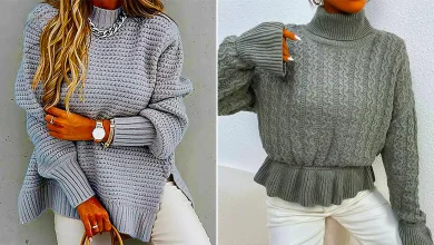 بلوز بافت طوسی زنانه