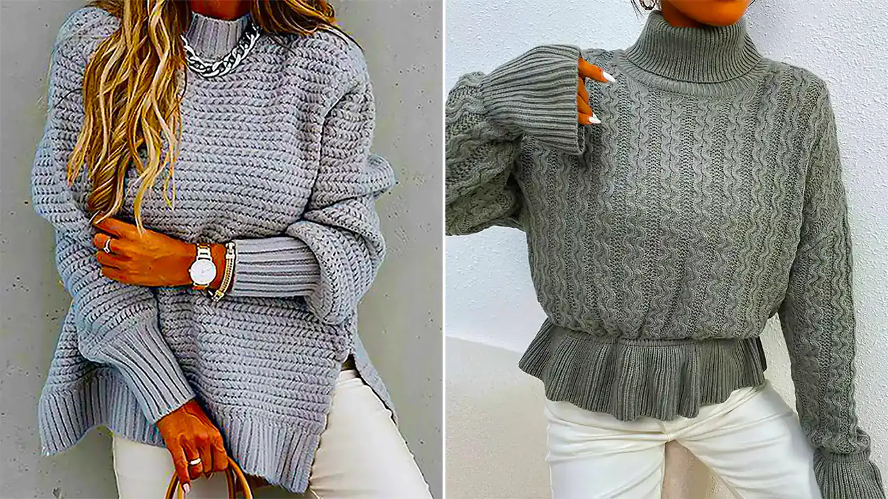 بلوز بافت طوسی زنانه