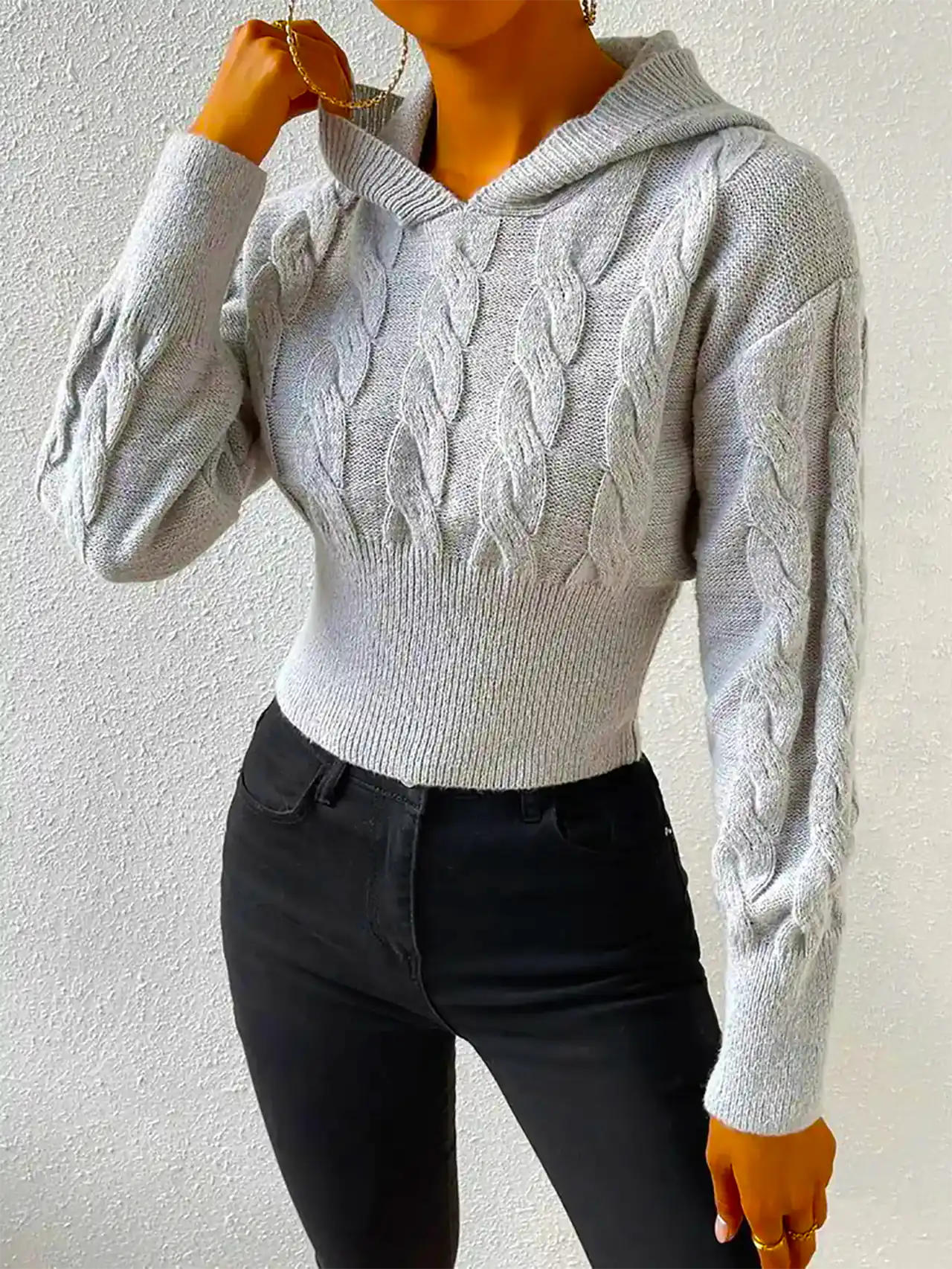 بلوز بافت طوسی زنانه