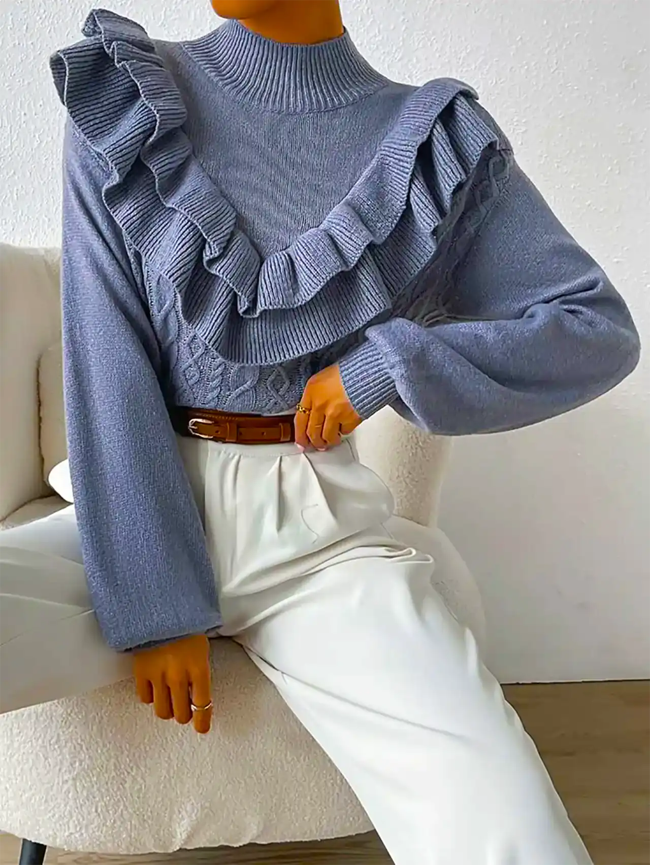 بلوز بافت طوسی زنانه