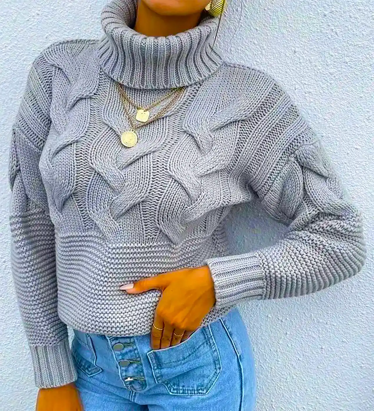 بلوز بافت طوسی زنانه