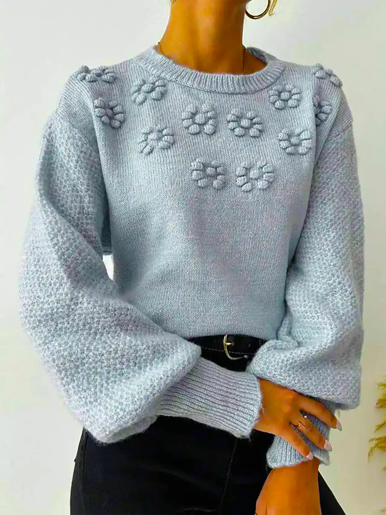 بلوز بافت طوسی زنانه