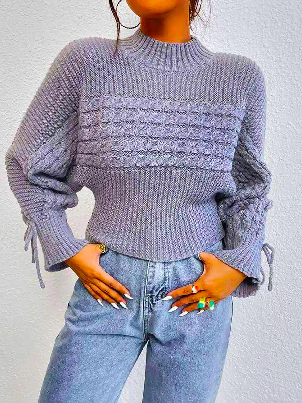 بلوز بافت طوسی زنانه