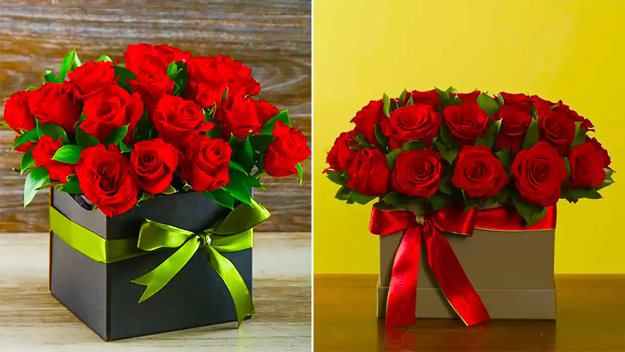 باکس گل رز قرمز