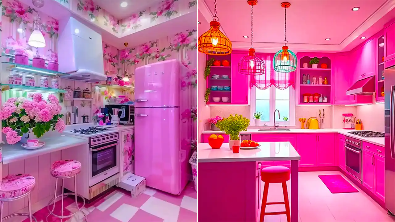 دکور آشپزخانه صورتی