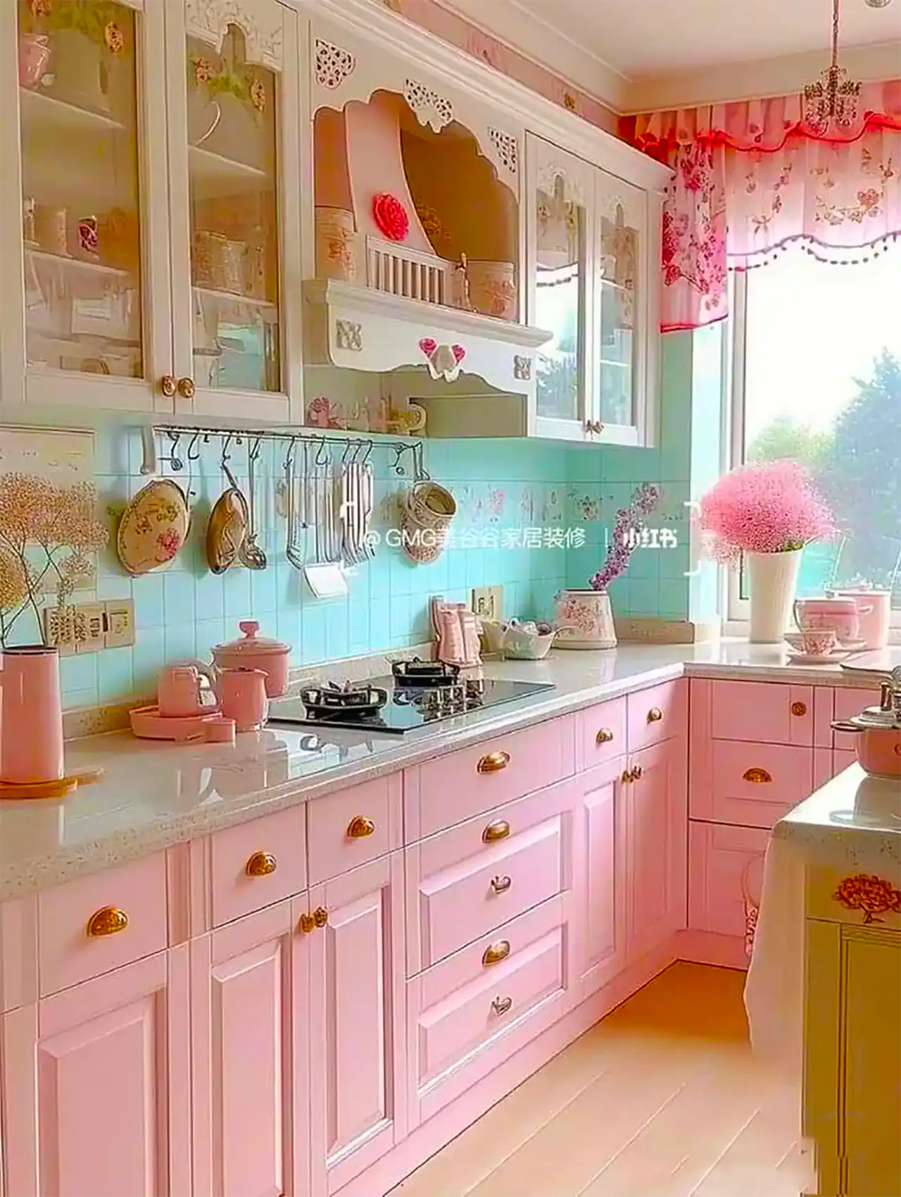 دکور آشپزخانه صورتی