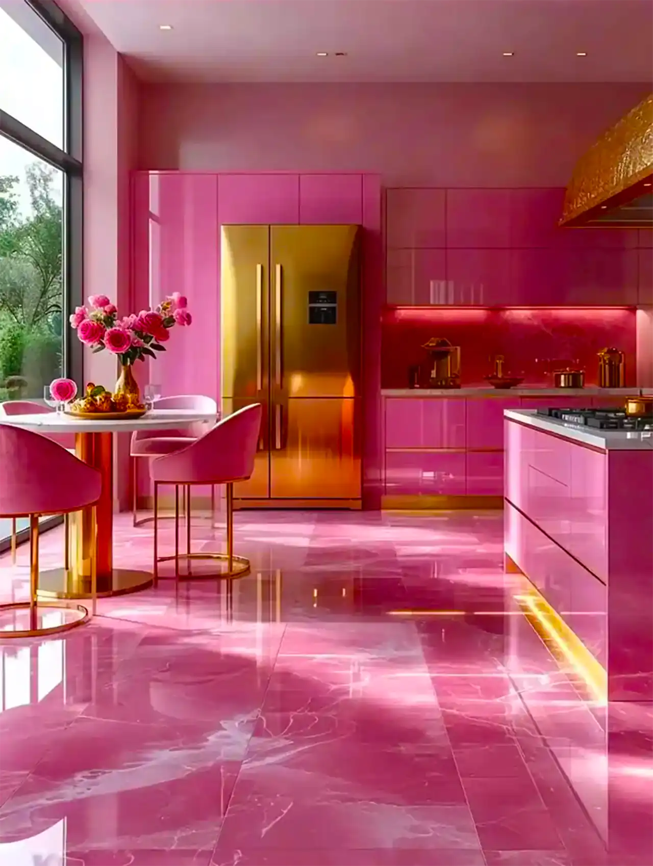 دکور آشپزخانه صورتی