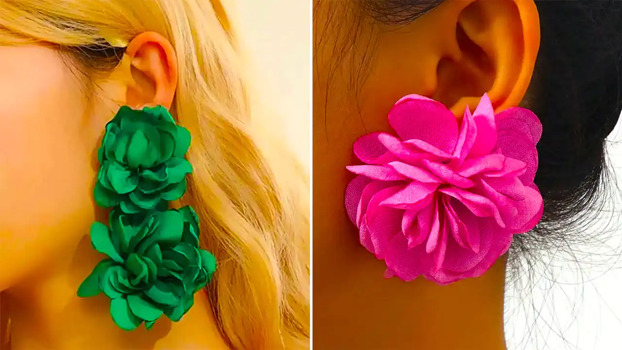 گوشواره رنگی گل