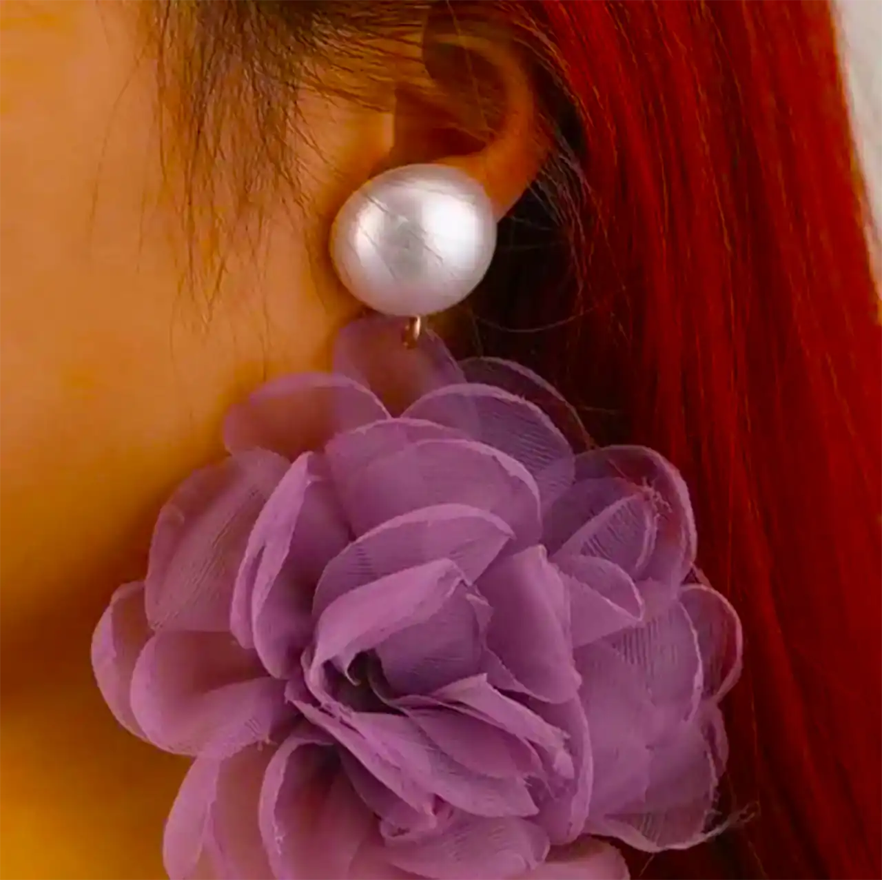 گوشواره رنگی گل