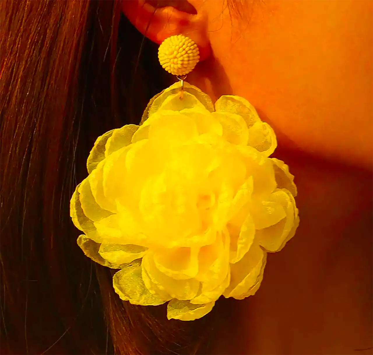 گوشواره رنگی گل