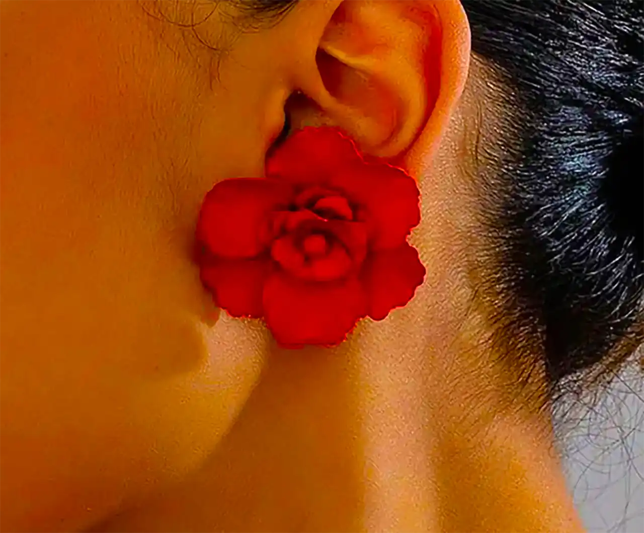 گوشواره رنگی گل