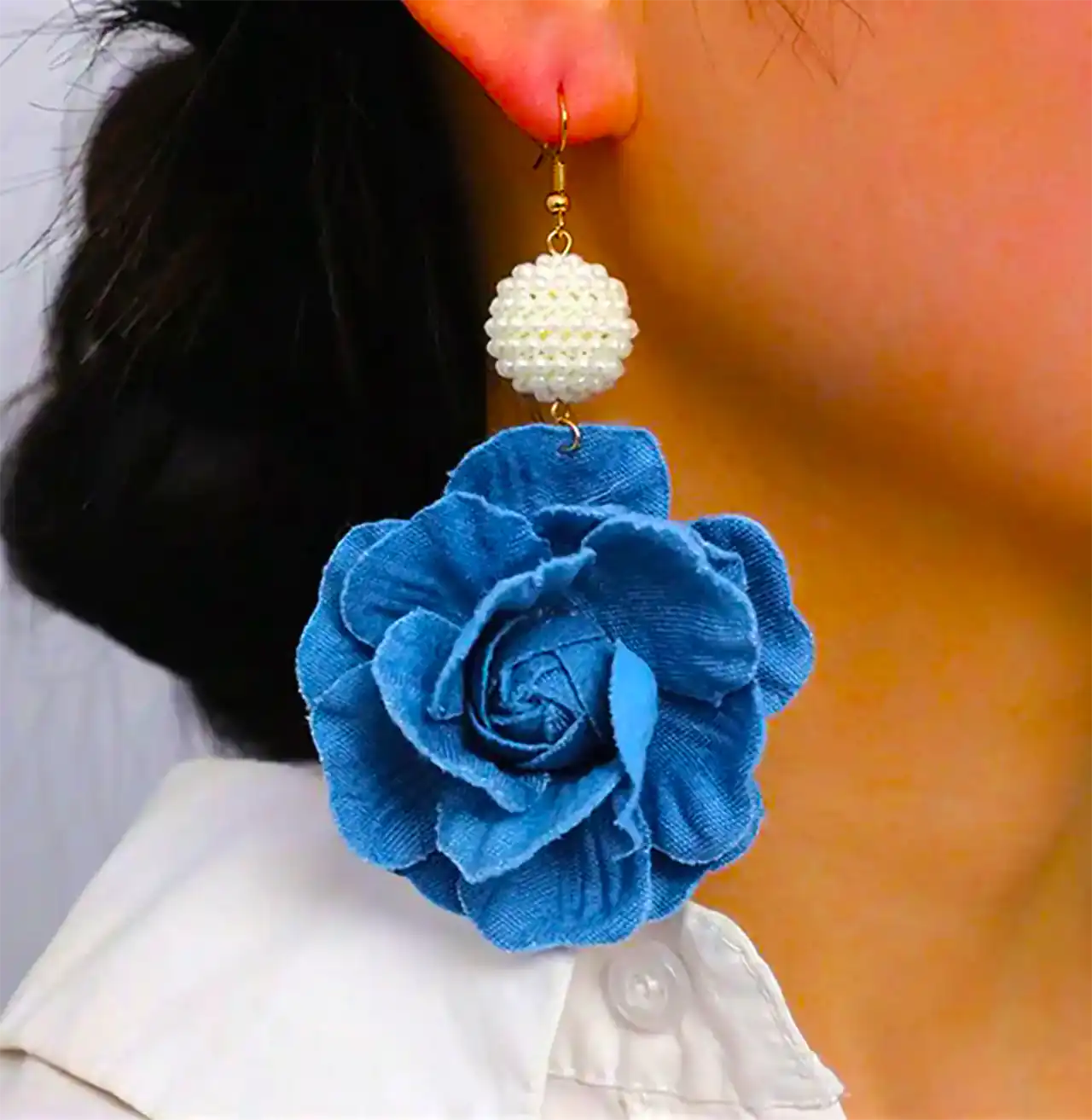 گوشواره رنگی گل