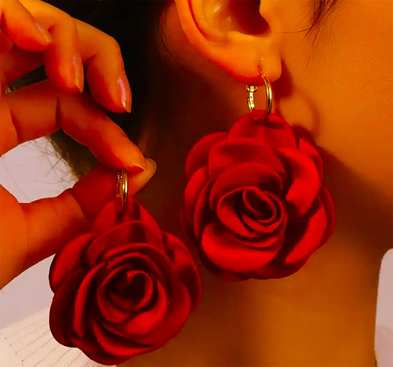 گوشواره رنگی گل