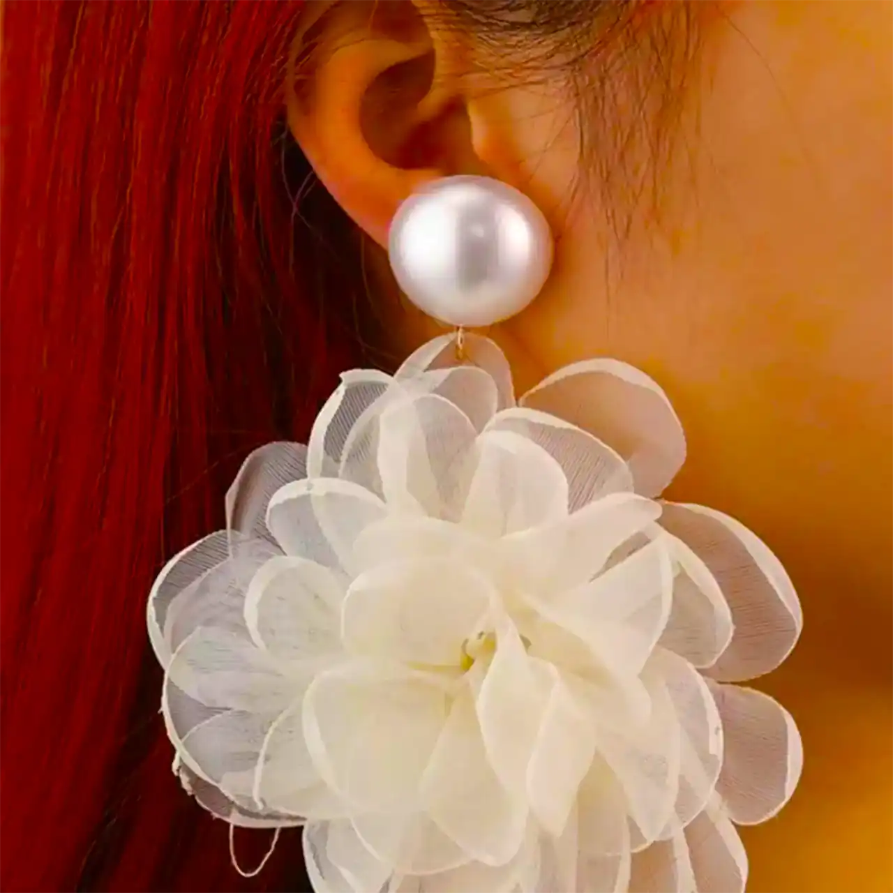 گوشواره رنگی گل