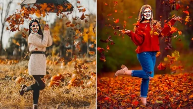 ایده عکس پاییزی دخترانه