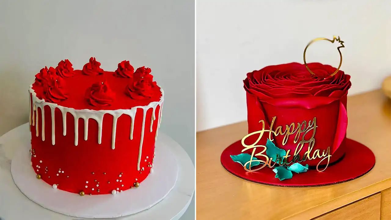 کیک با تم قرمز