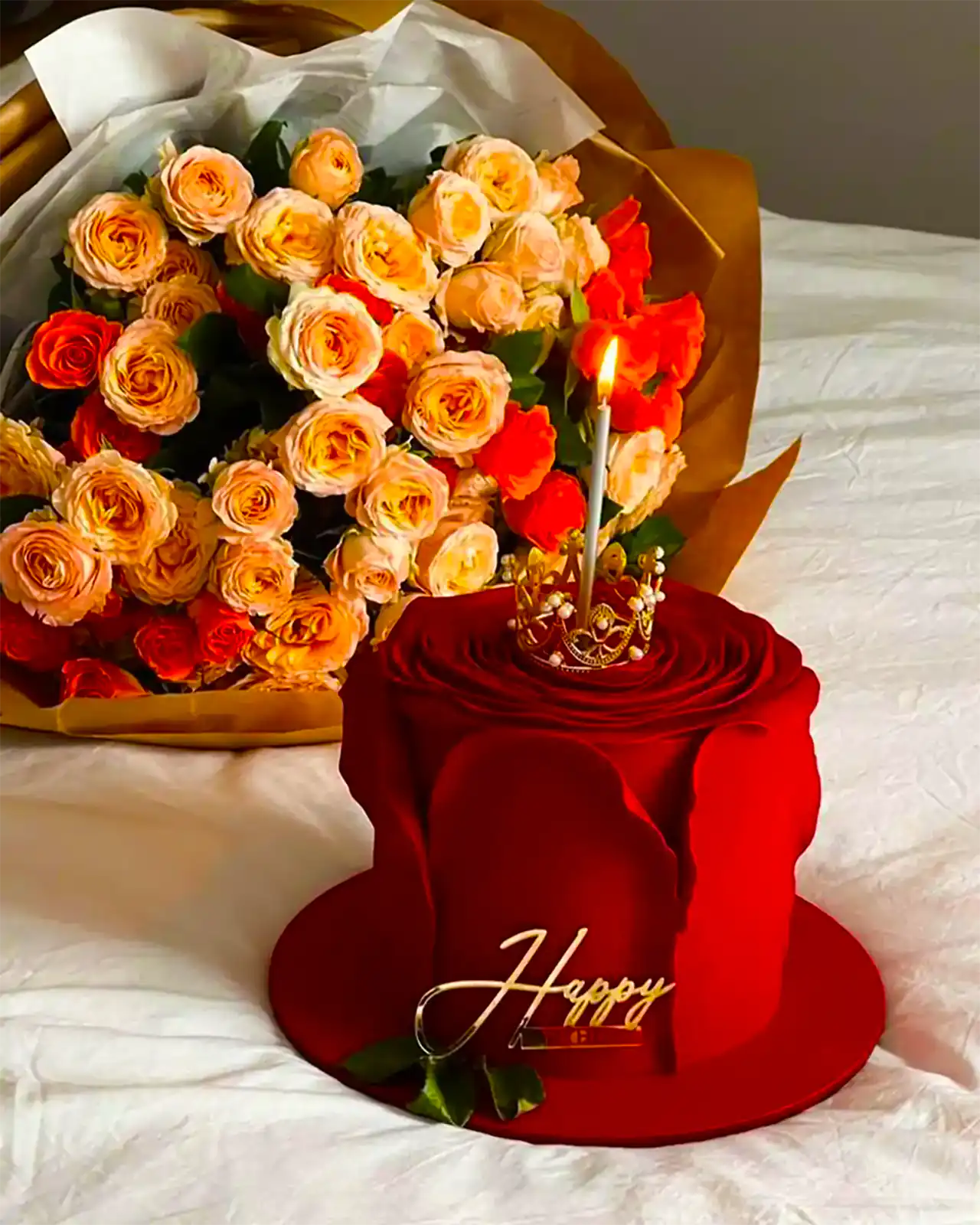 کیک لاکچری قرمز