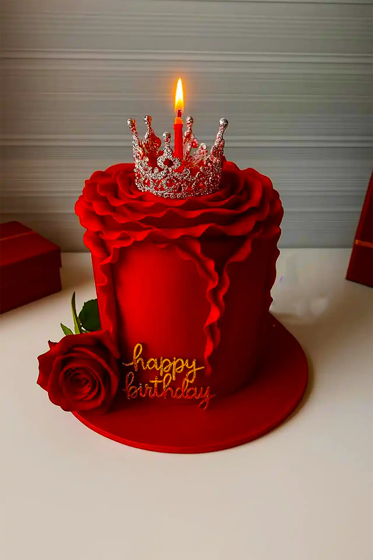 کیک لاکچری قرمز