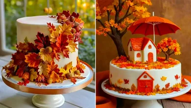 کیک تولد با تم پاییز