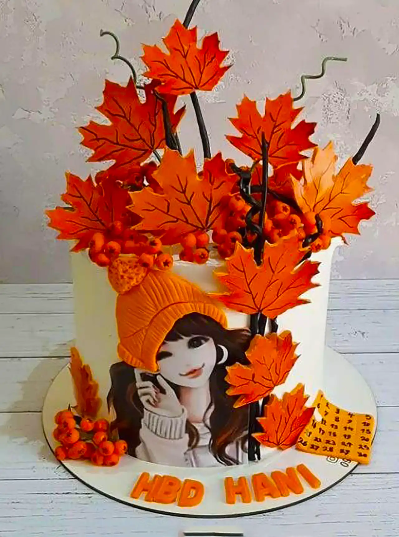 کیک تولد با تم پاییز