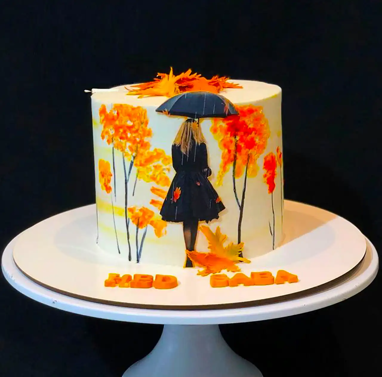 کیک تولد با تم پاییز