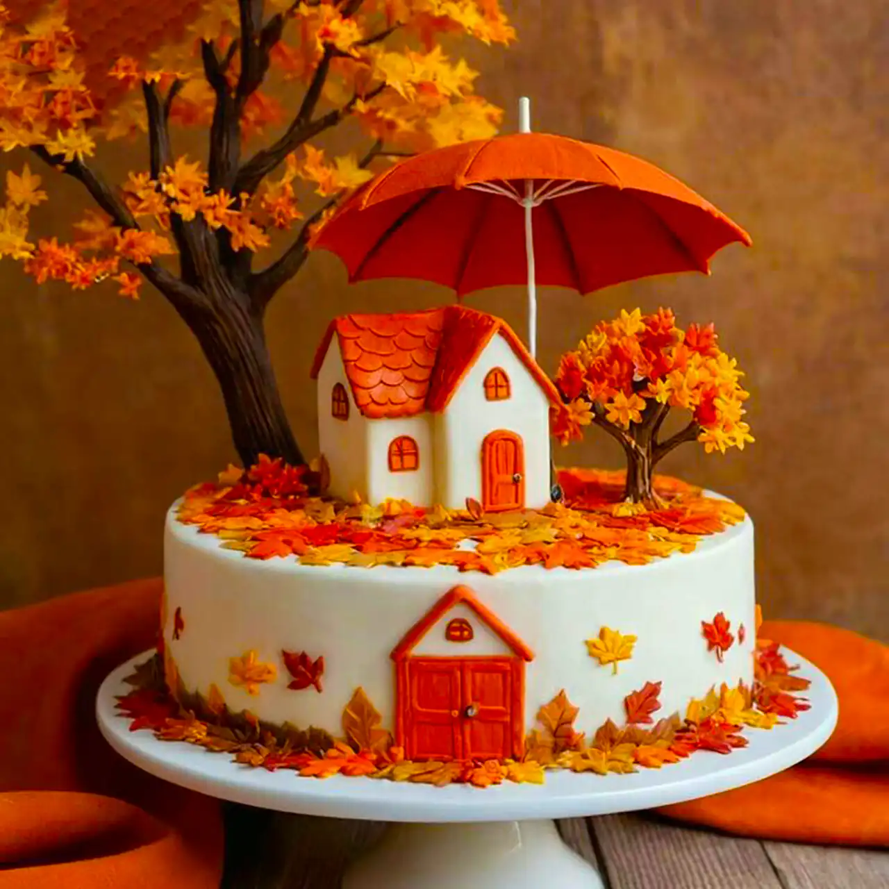 کیک تولد با تم پاییز