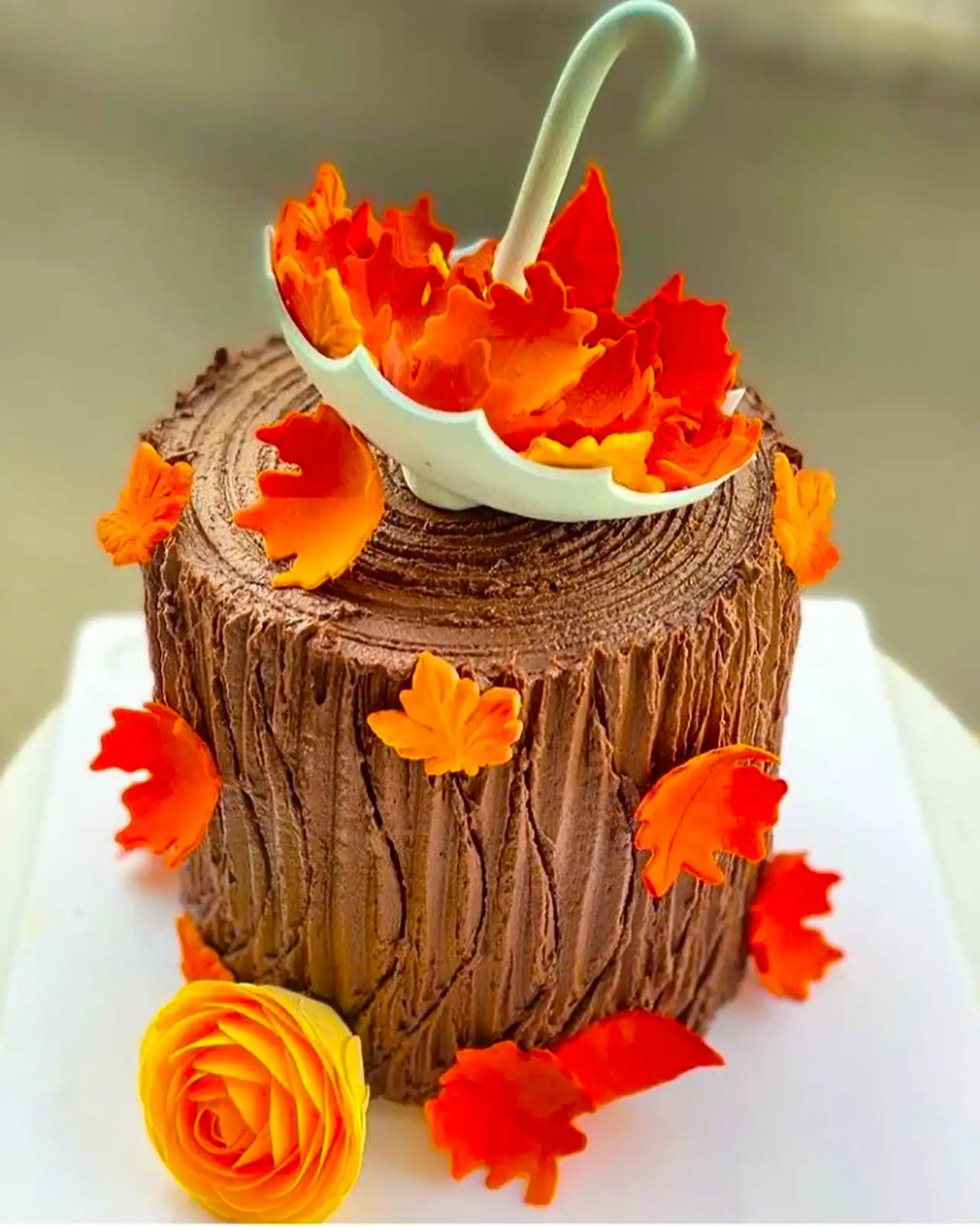 کیک تولد با تم پاییز