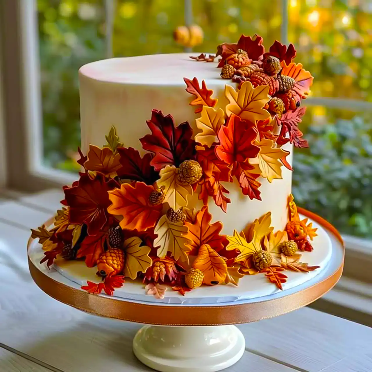 کیک تولد با تم پاییز