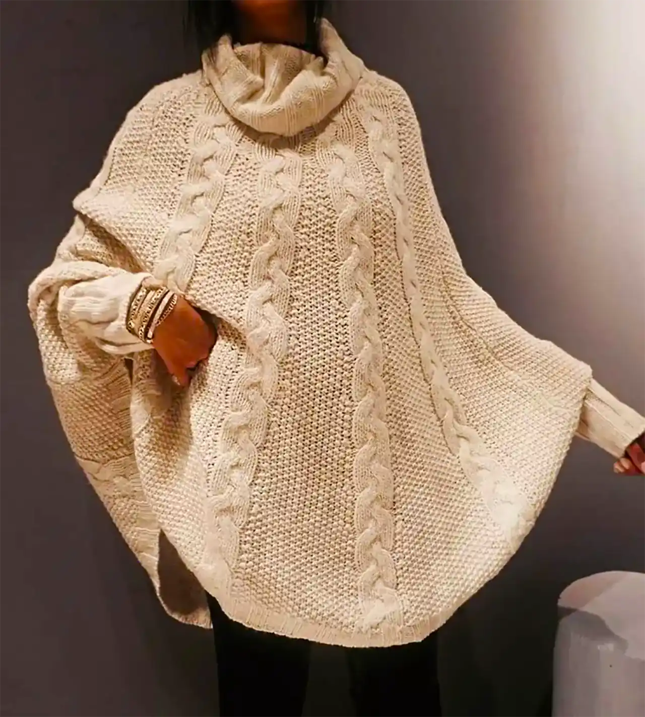 پانچو بافتنی پاییزی