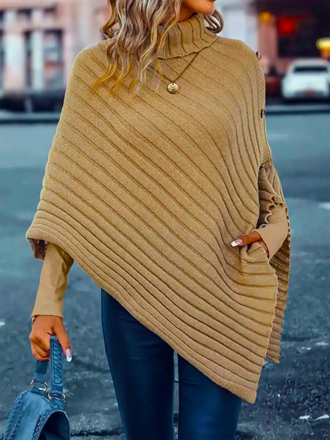 پانچو بافتنی پاییزی