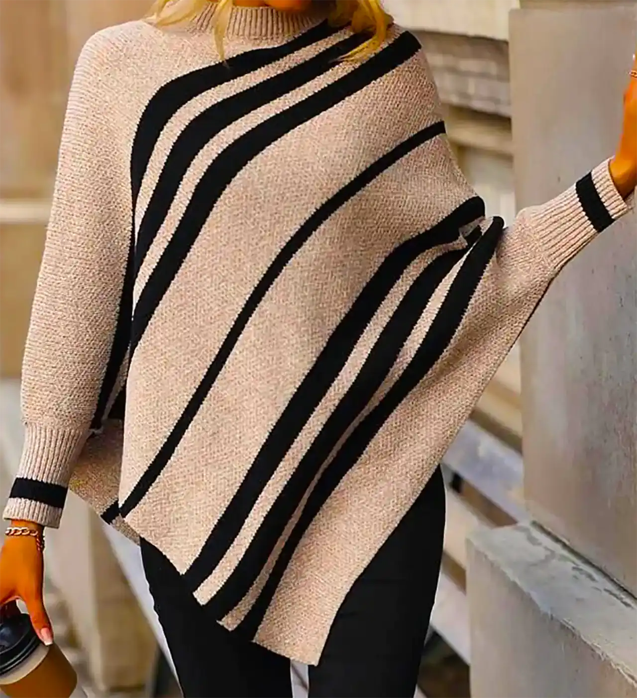 پانچو بافتنی پاییزی