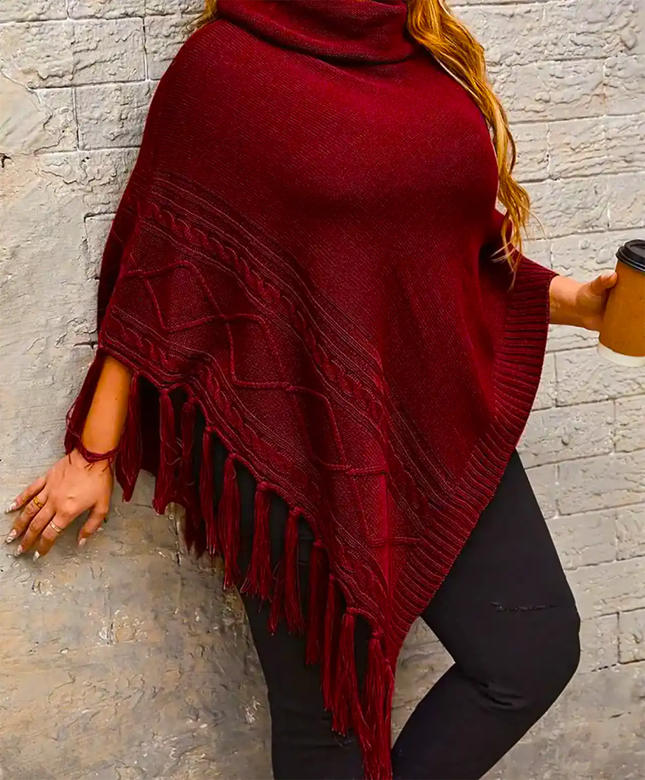 پانچو بافتنی پاییزی