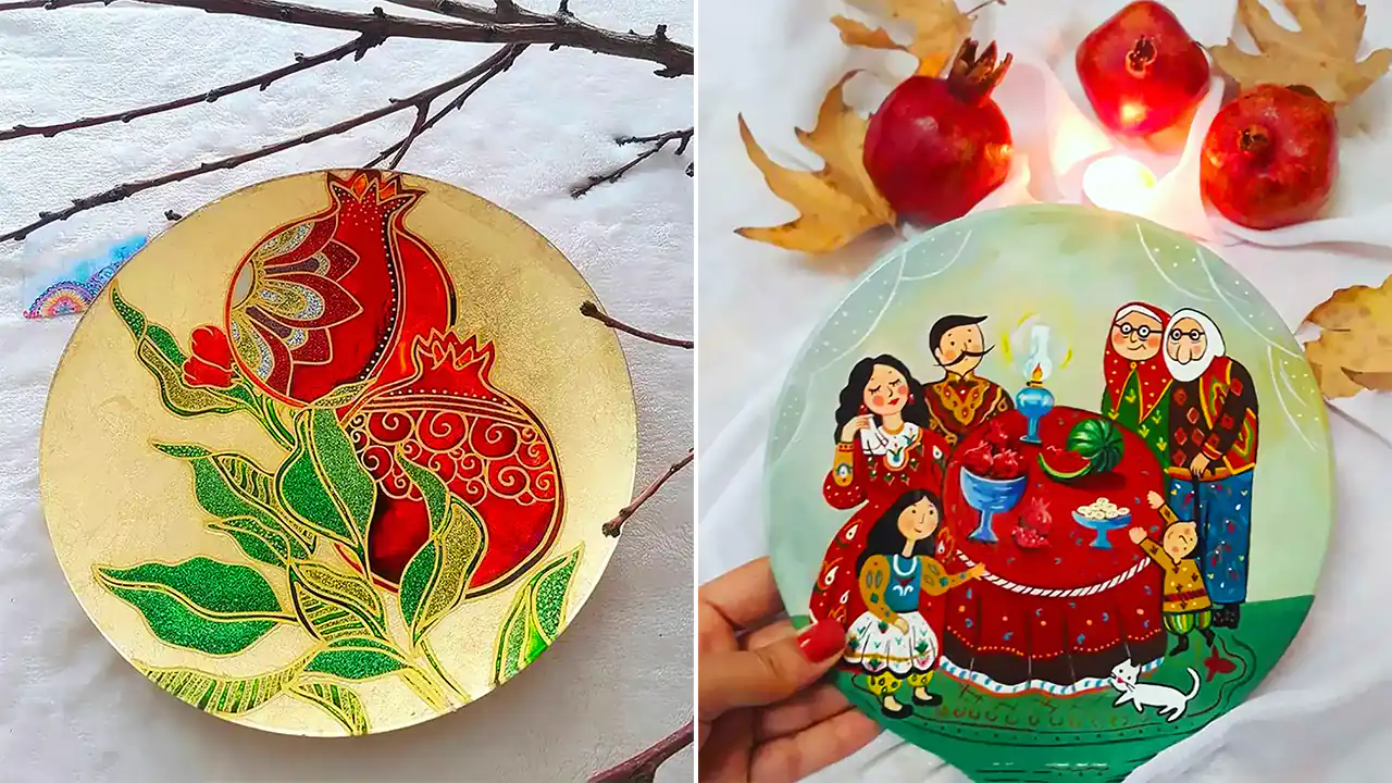 بشقاب دکوری برای شب یلدا