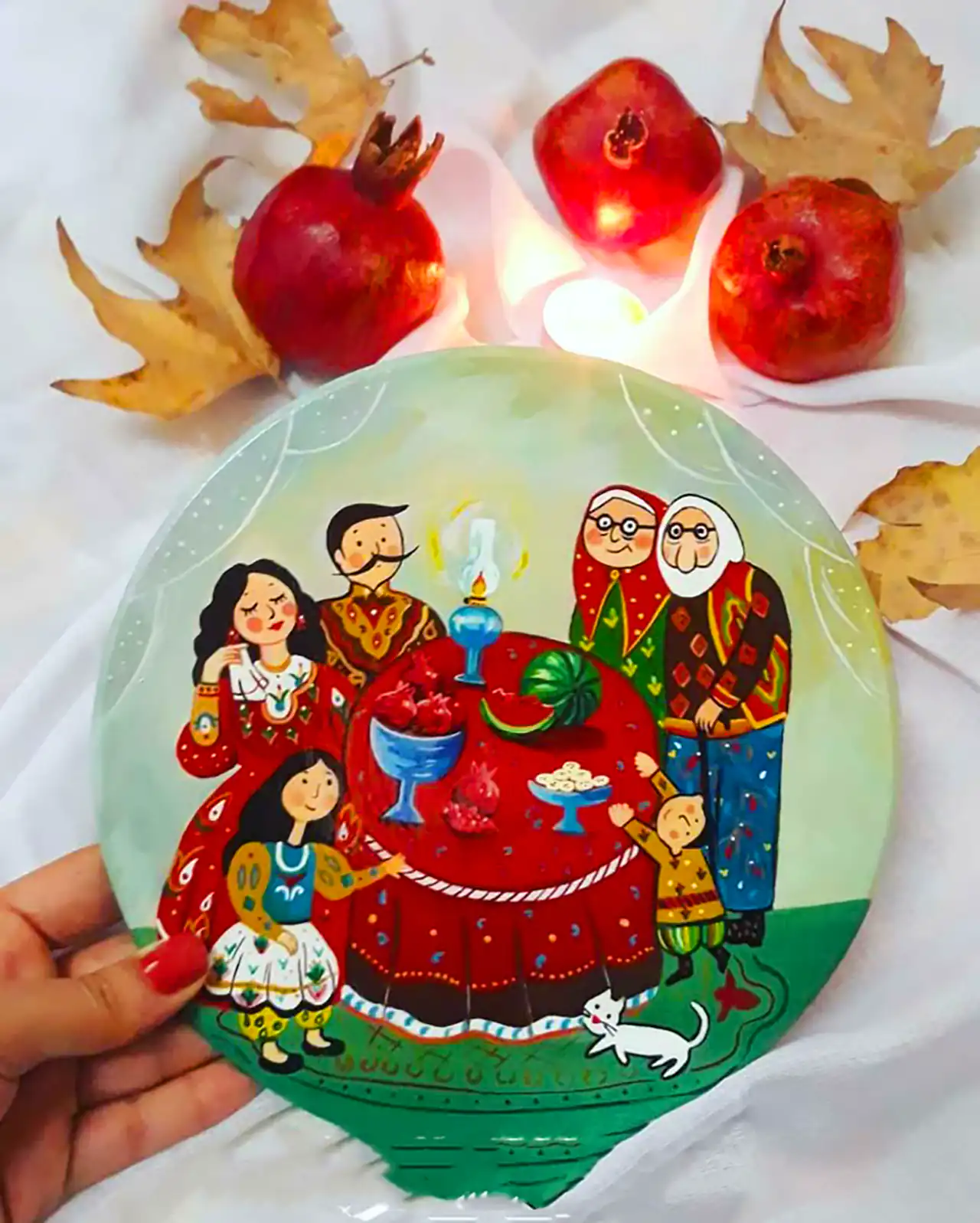 بشقاب دکوری برای شب یلدا