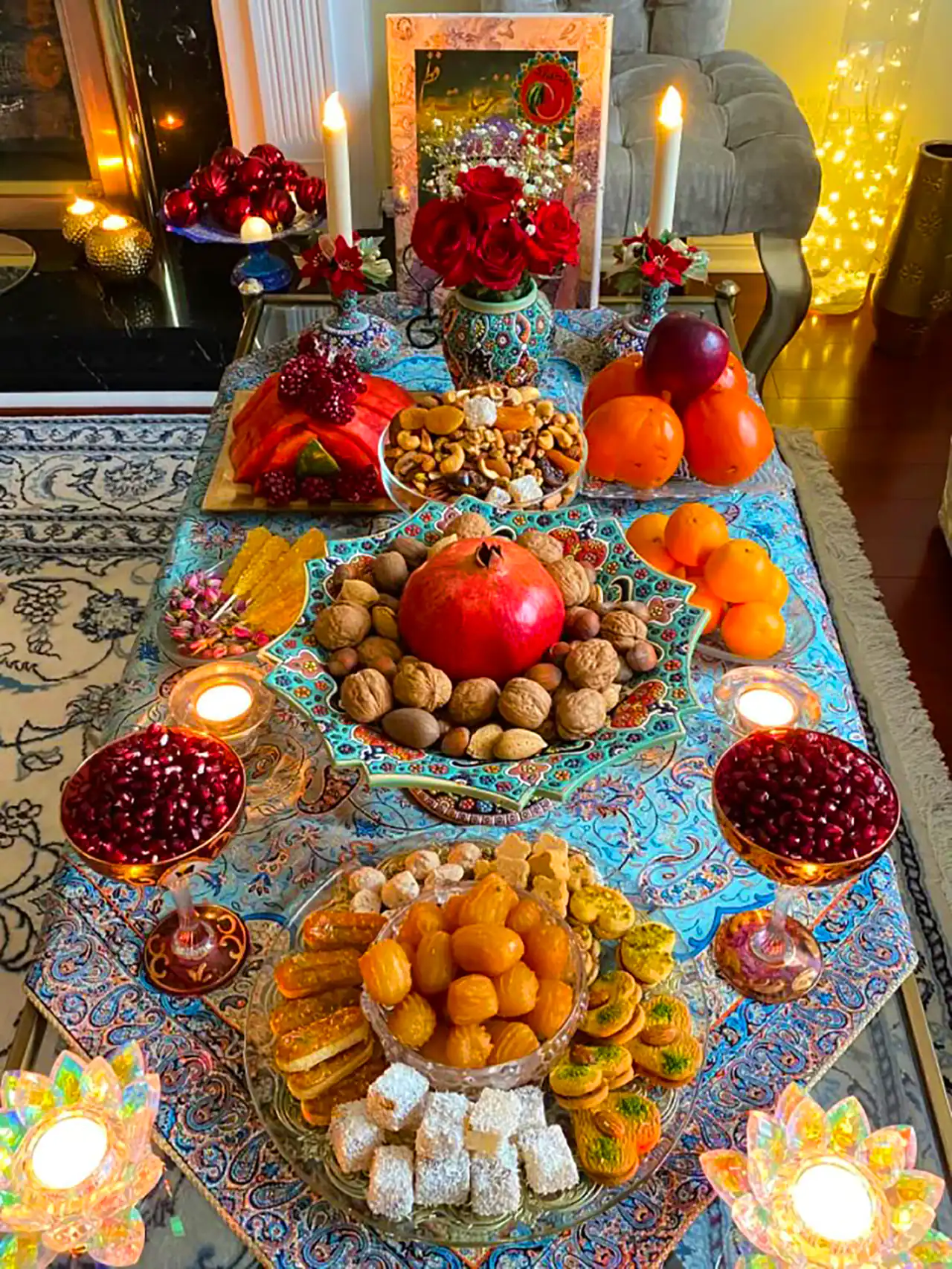 چیدمان میز شب یلدا