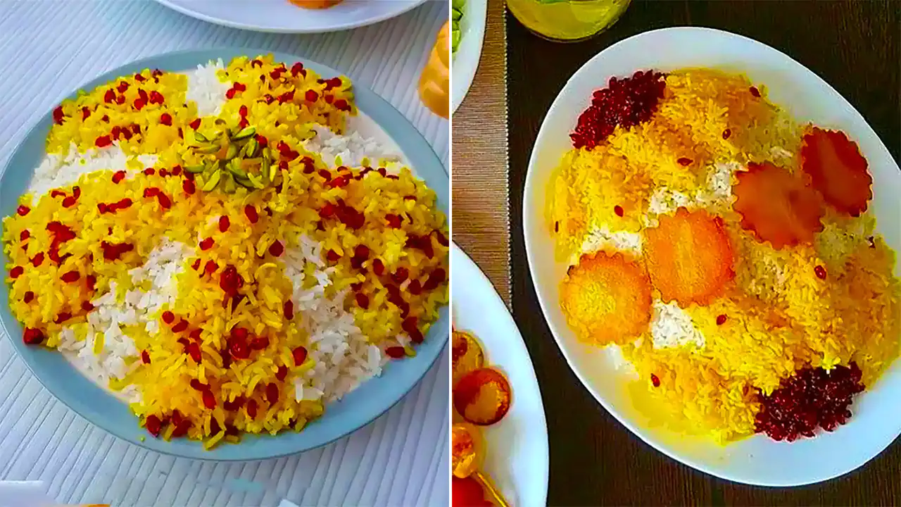 دیزاین برنج با زعفران