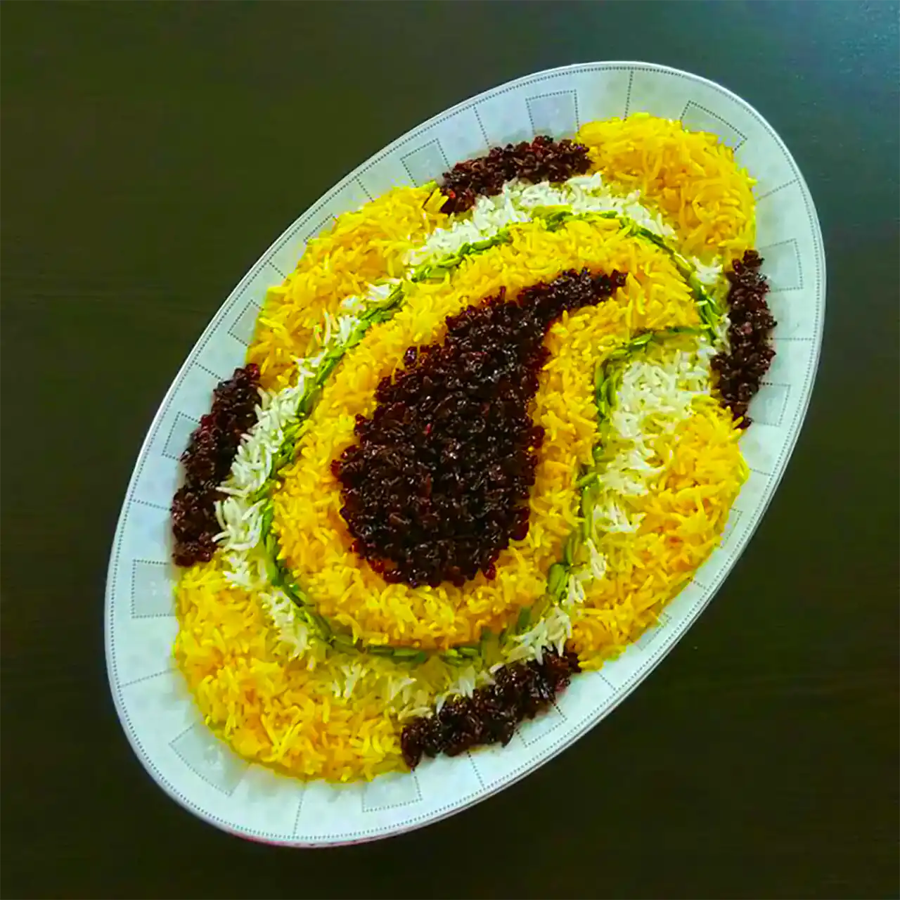 دیزاین برنج با زعفران
