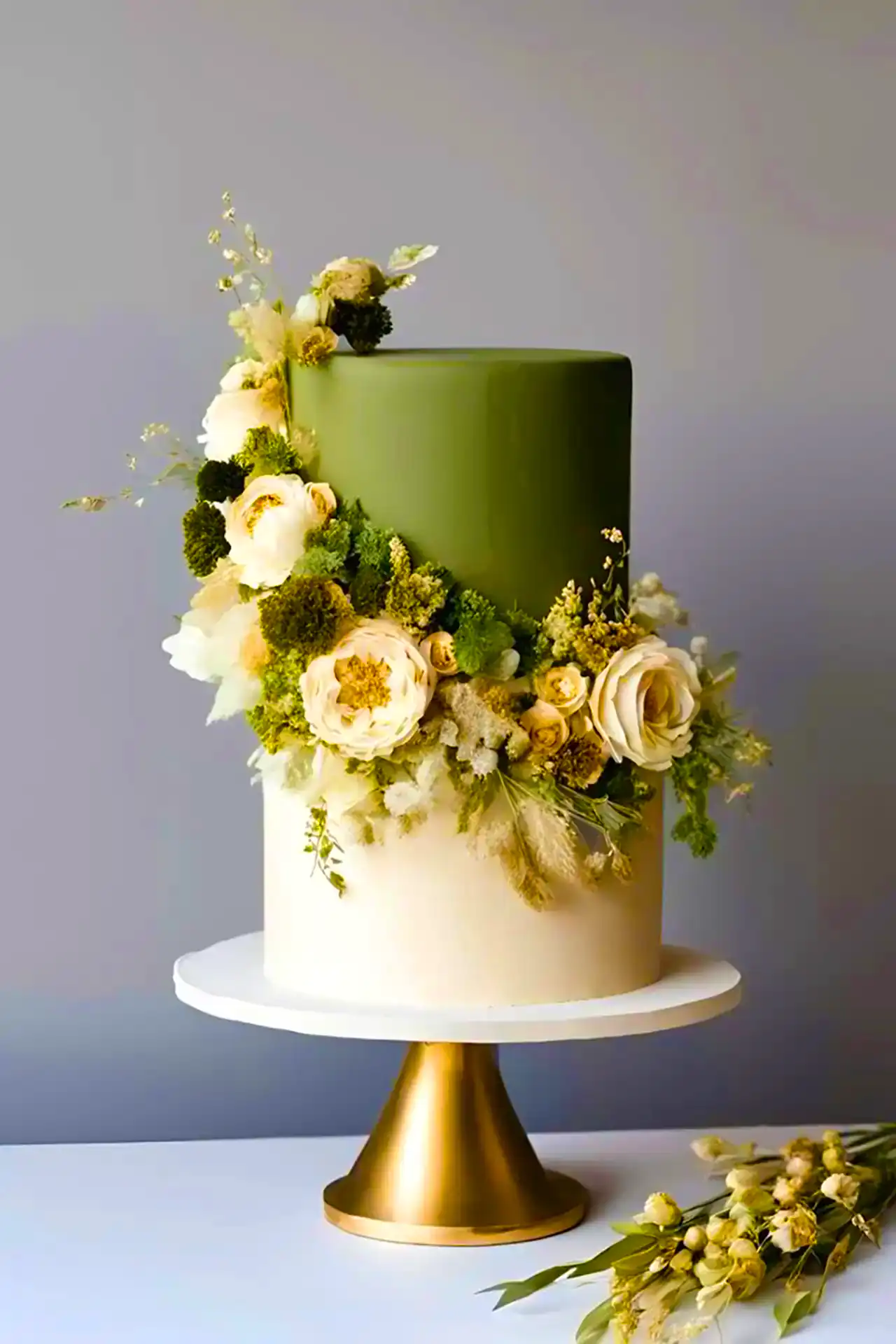 کیک طبقاتی با گل