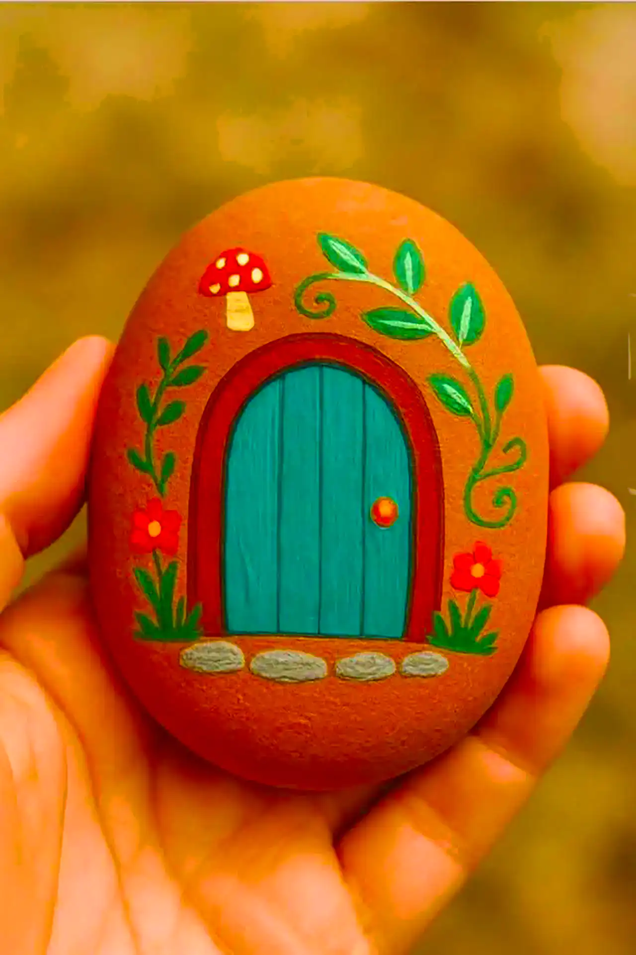 نقاشی روی سنگ رودخانه