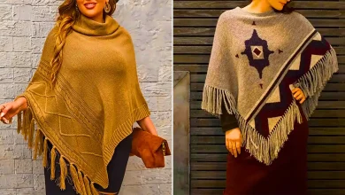 پانچو بافتنی شیک