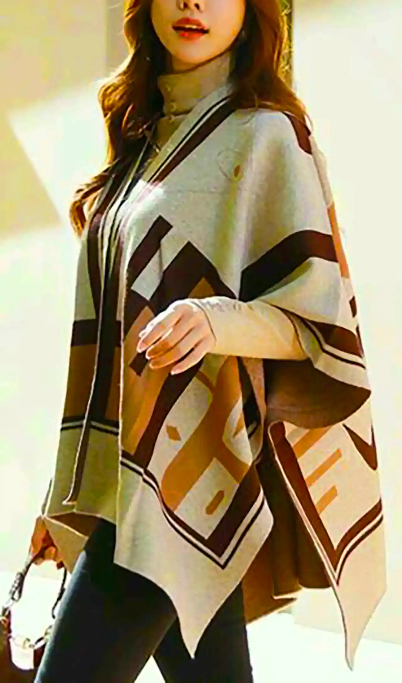 پانچو بافتنی شیک