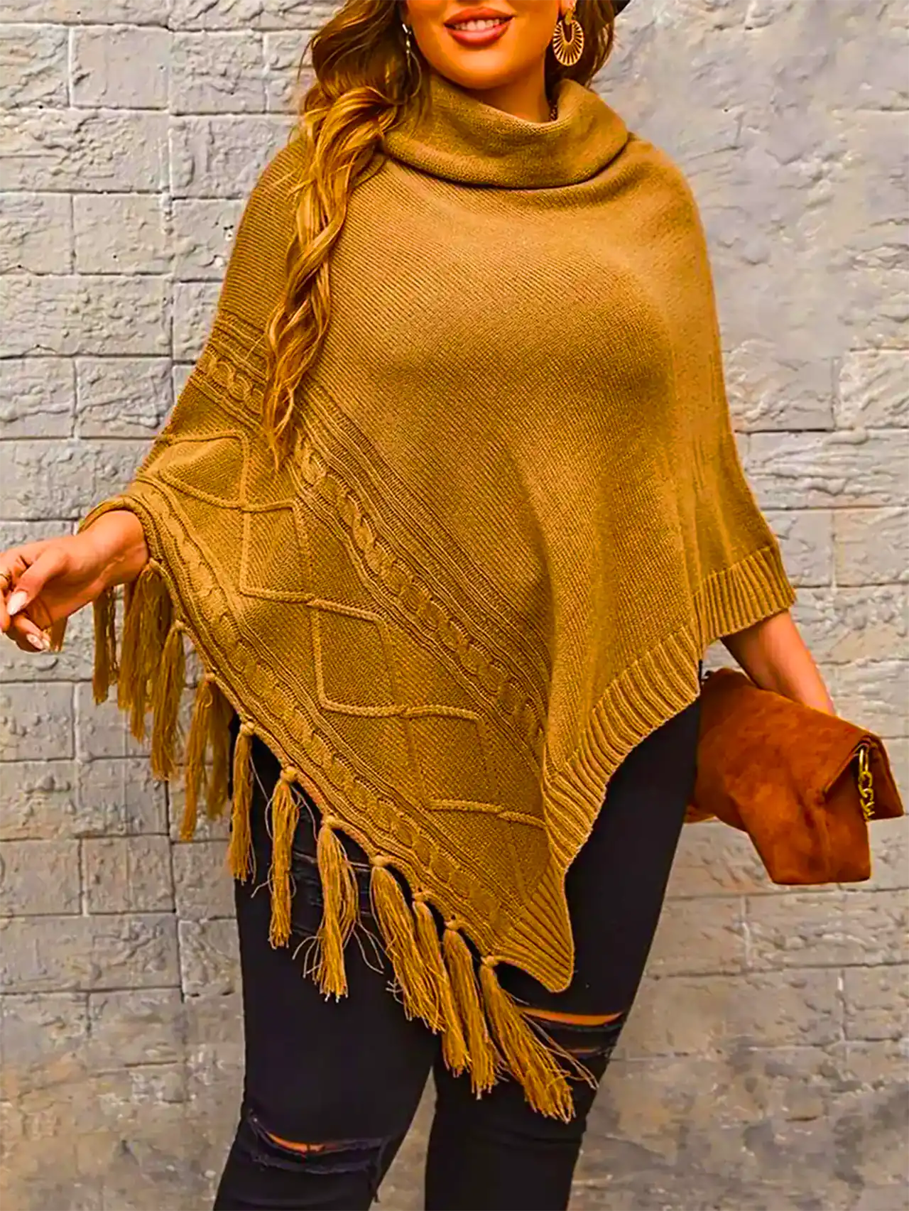 پانچو بافتنی شیک