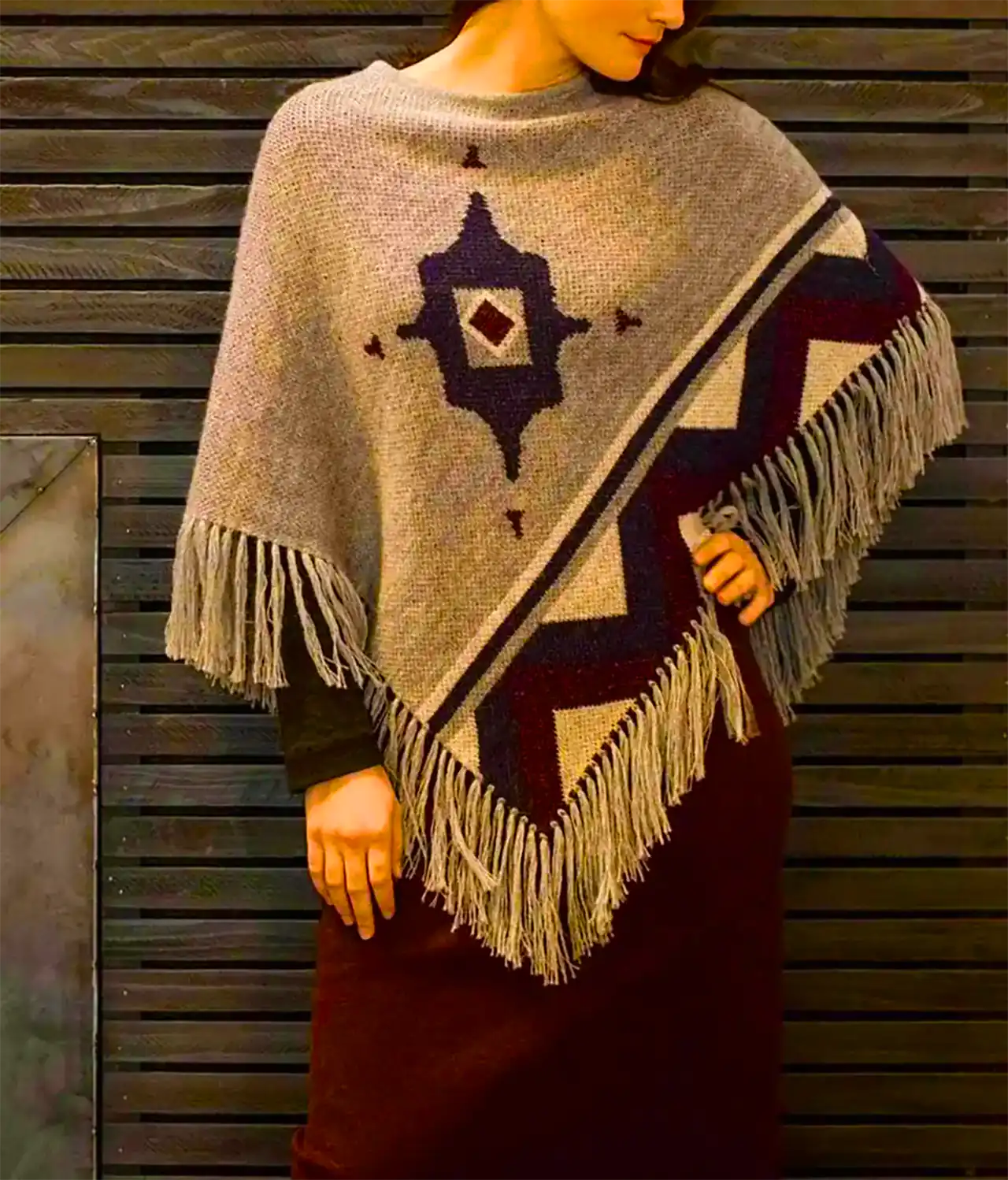 پانچو بافتنی شیک