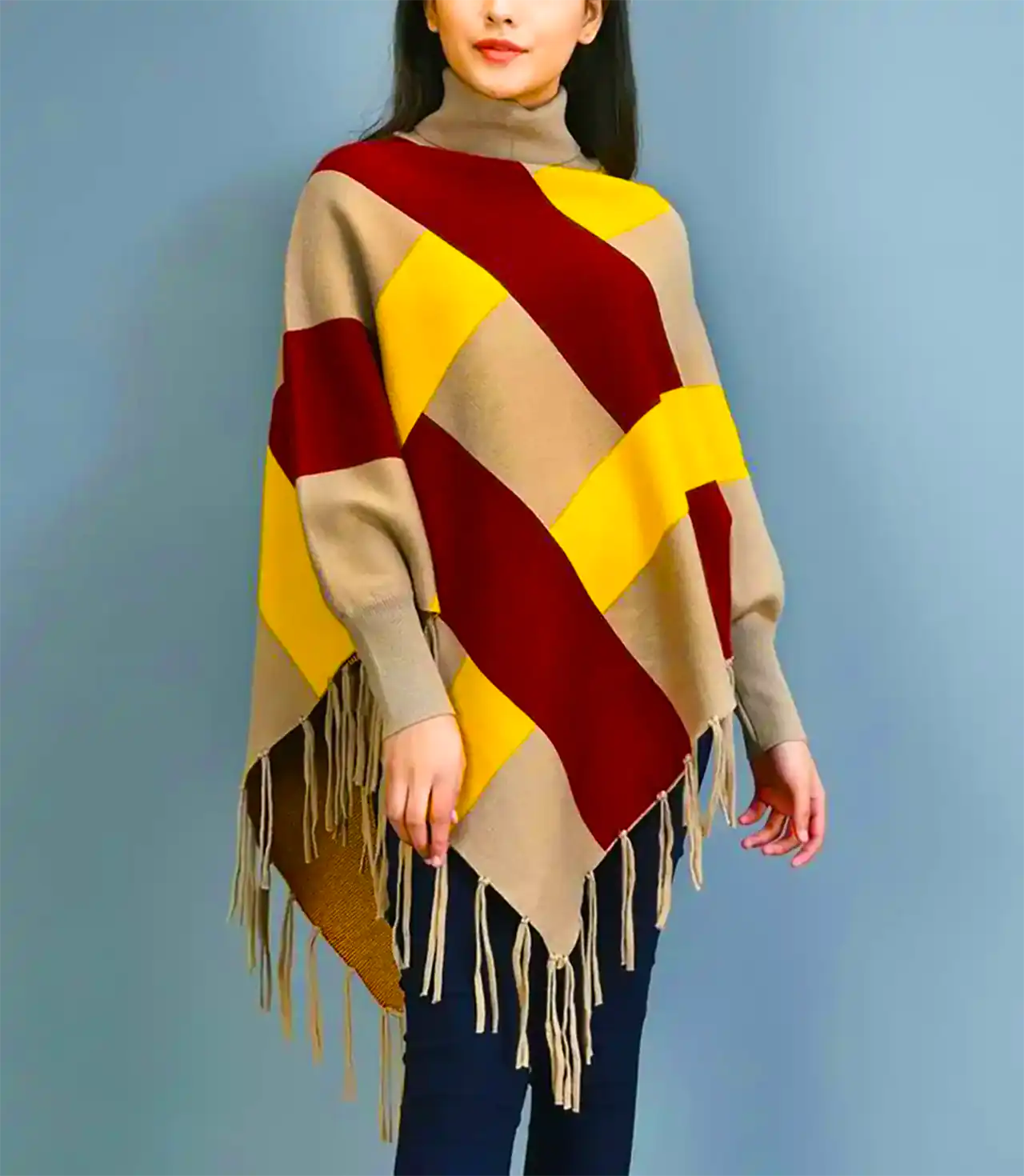 پانچو بافتنی شیک