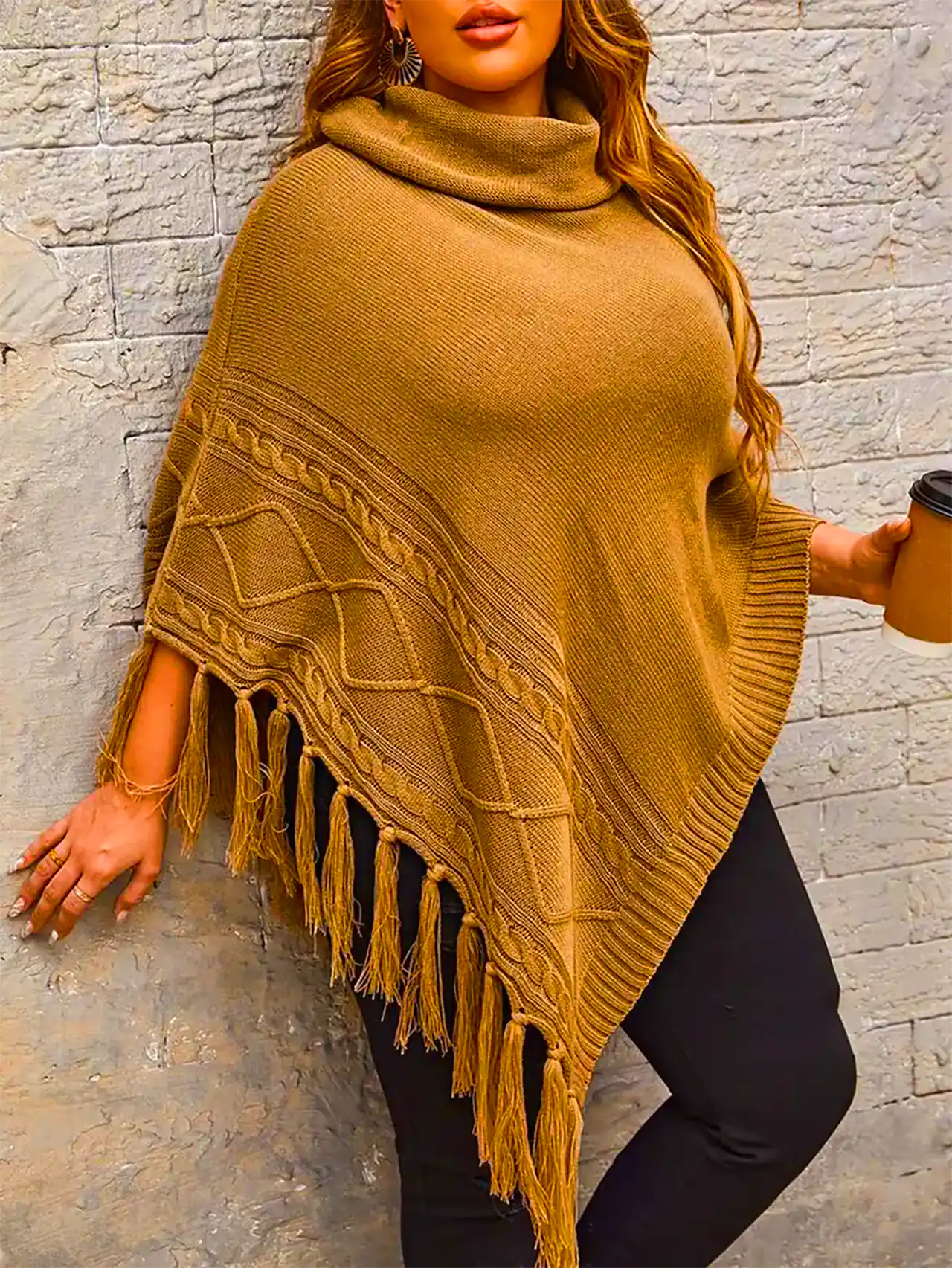 پانچو بافتنی شیک