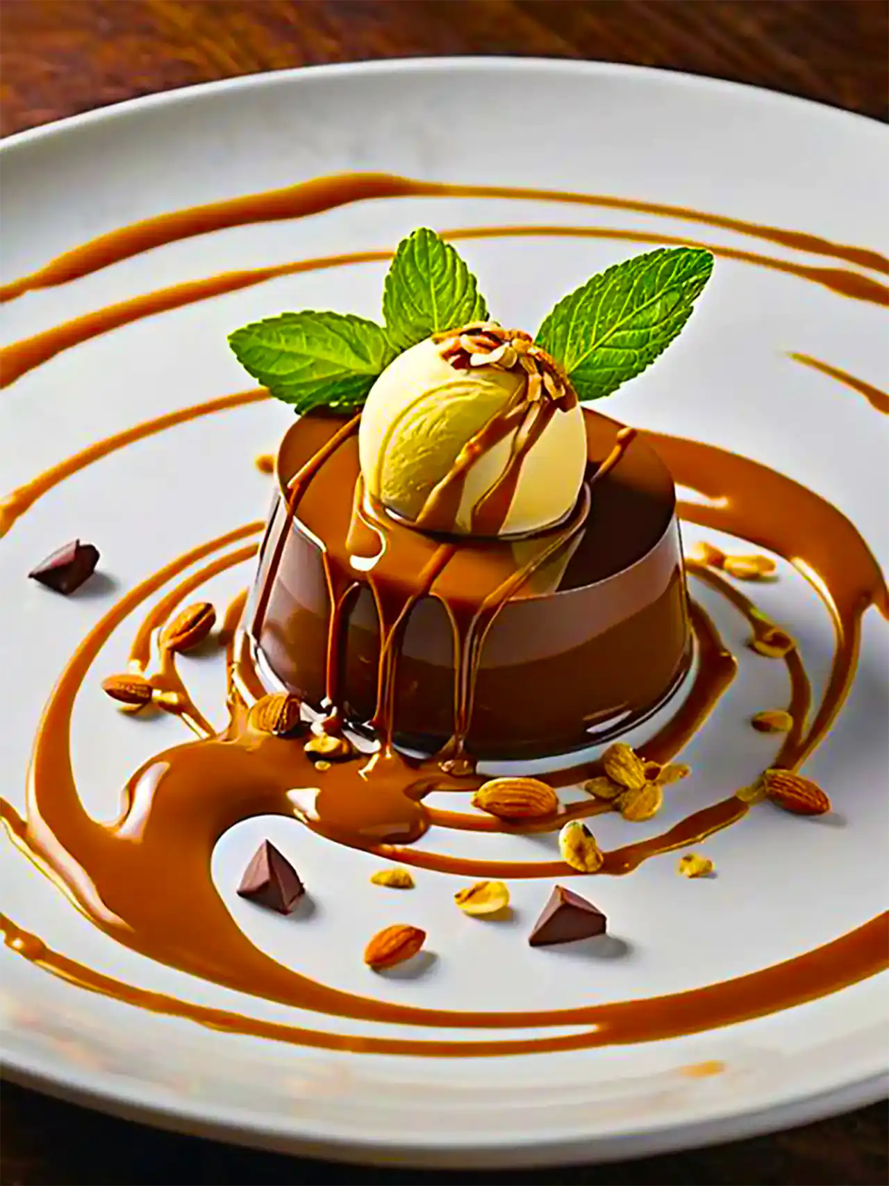 تزیین رستورانی بشقاب دسر