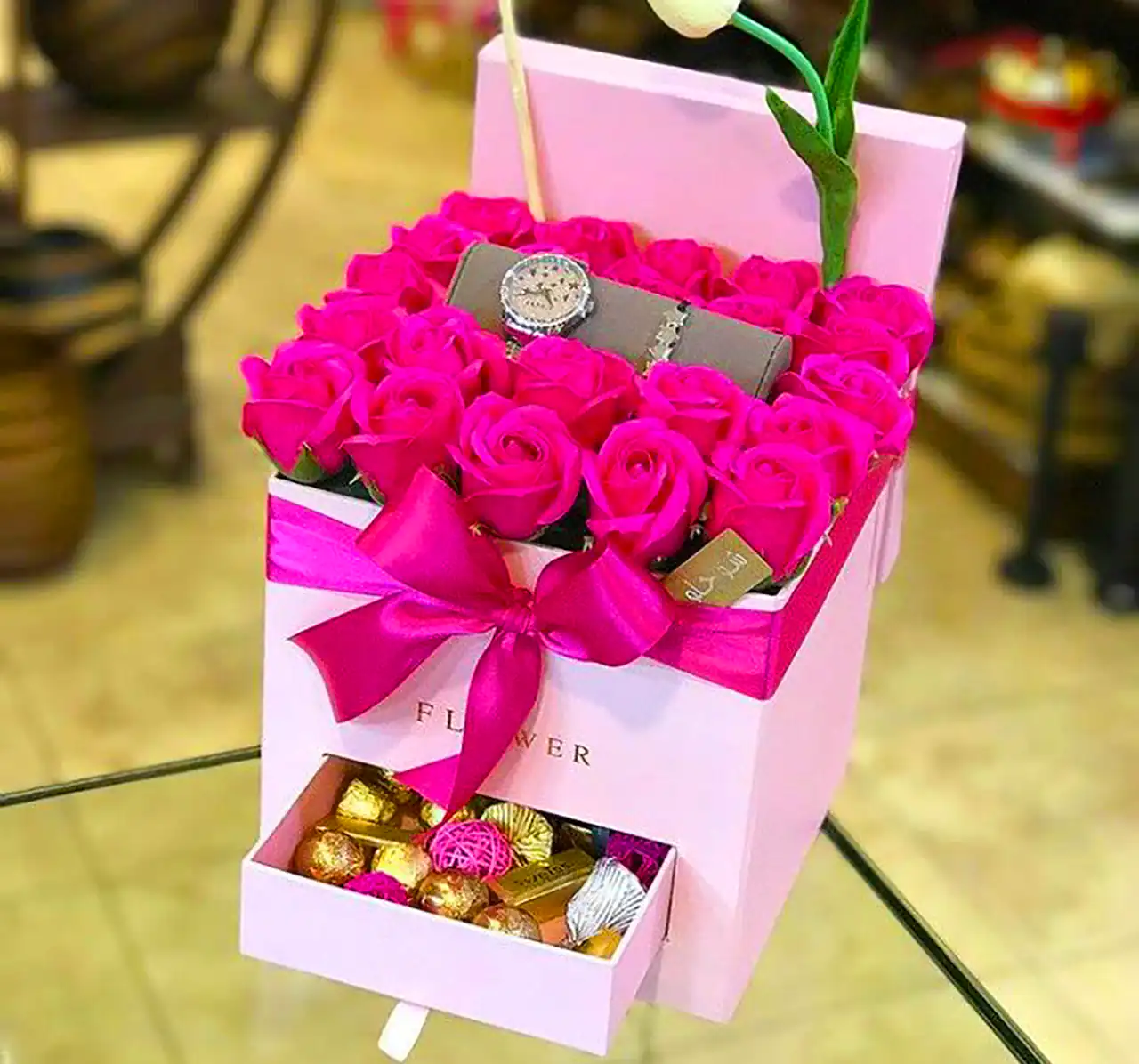 باکس گل صورتی خاص